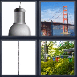 4 fotos 1 palabra lampara puente