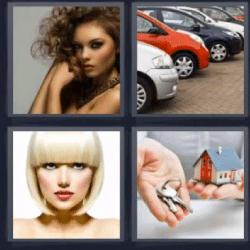 4 fotos 1 palabra mujer coches llaves