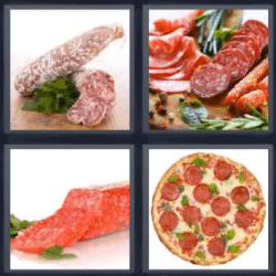 4 fotos 1 palabra pizza pepperoni