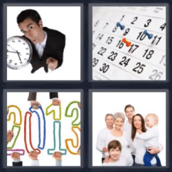 4 fotos 1 palabra reloj calendario 2013