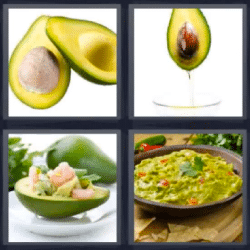 4 fotos 1 palabra fruta verde