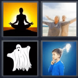  4 fotos 1 palabra meditando fantasma
