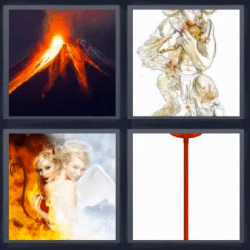 4 fotos 1 palabra volcán ángel