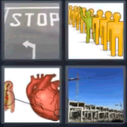 4 fotos 1 palabra stop corazón