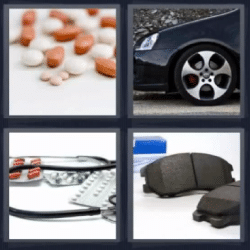 4 fotos 1 palabra medicamentos auto negro
