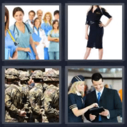 4 fotos 1 palabra medicos soldados