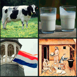 1 palabra 4 fotos vaca leche