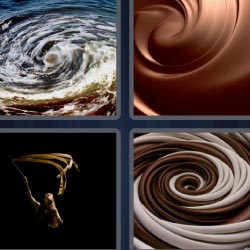 4 fotos 1 palabra espiral de chocolate