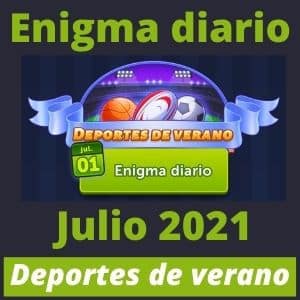 Enigma diario Julio 2021 Deportes de verano